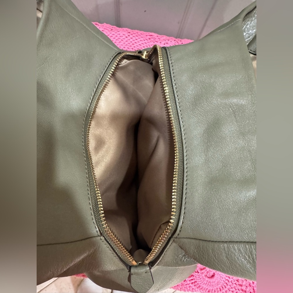 COACH Madison Phoebe Slouch Hobo Shoulder Bag Pebbled Olive Green Leather Purse - Picture 13 of 16